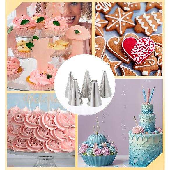 10 Pcs Round Piping Tip, Decorating Tips for Frosting, Ideal for Frosting Cupcakes, Cakes, and Cookies (Ten models)