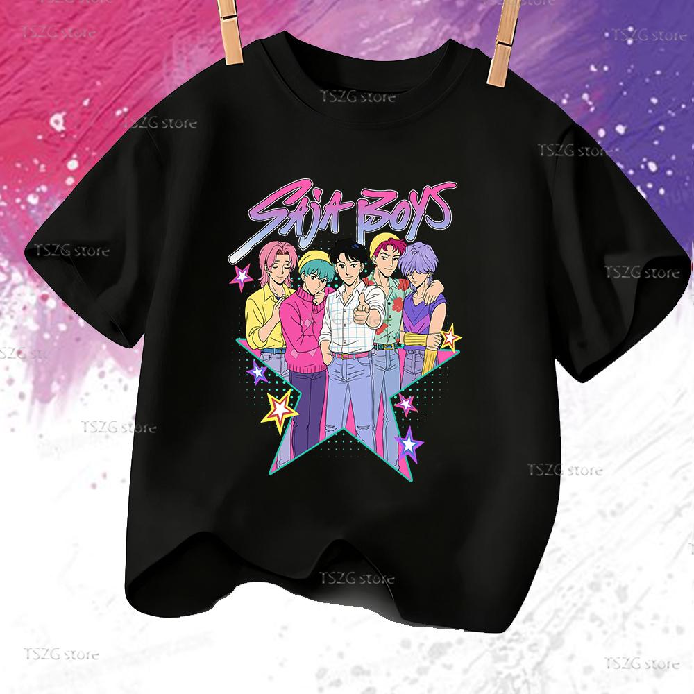 Fashion Printed Loose Short Sleeve Casual Top Crew Neck T-Shirts Boys