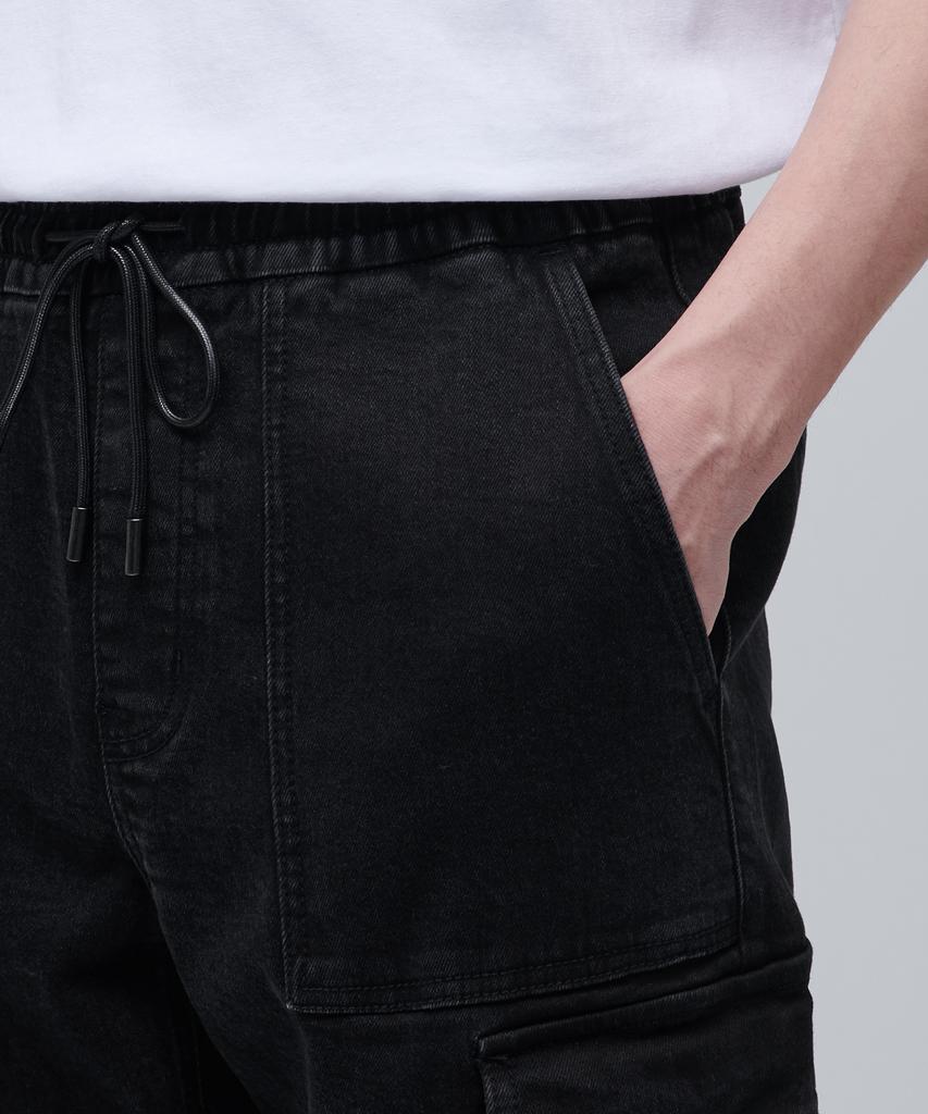 MUSINSA STANDARD Denim Cargo Jogger Pants [Washed Black]