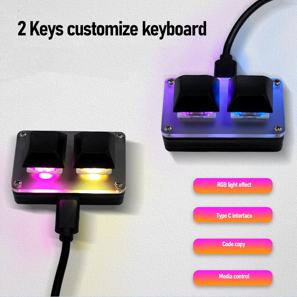 1 Taste Tastatur Kabelgebunden Mini Smart Programmierbar Kurztaste Kopieren Einfügen Ausschneiden USB-Tastatur mit RGB-Hintergrundbeleuchtung 1 Taste Programmierbare Tastatur