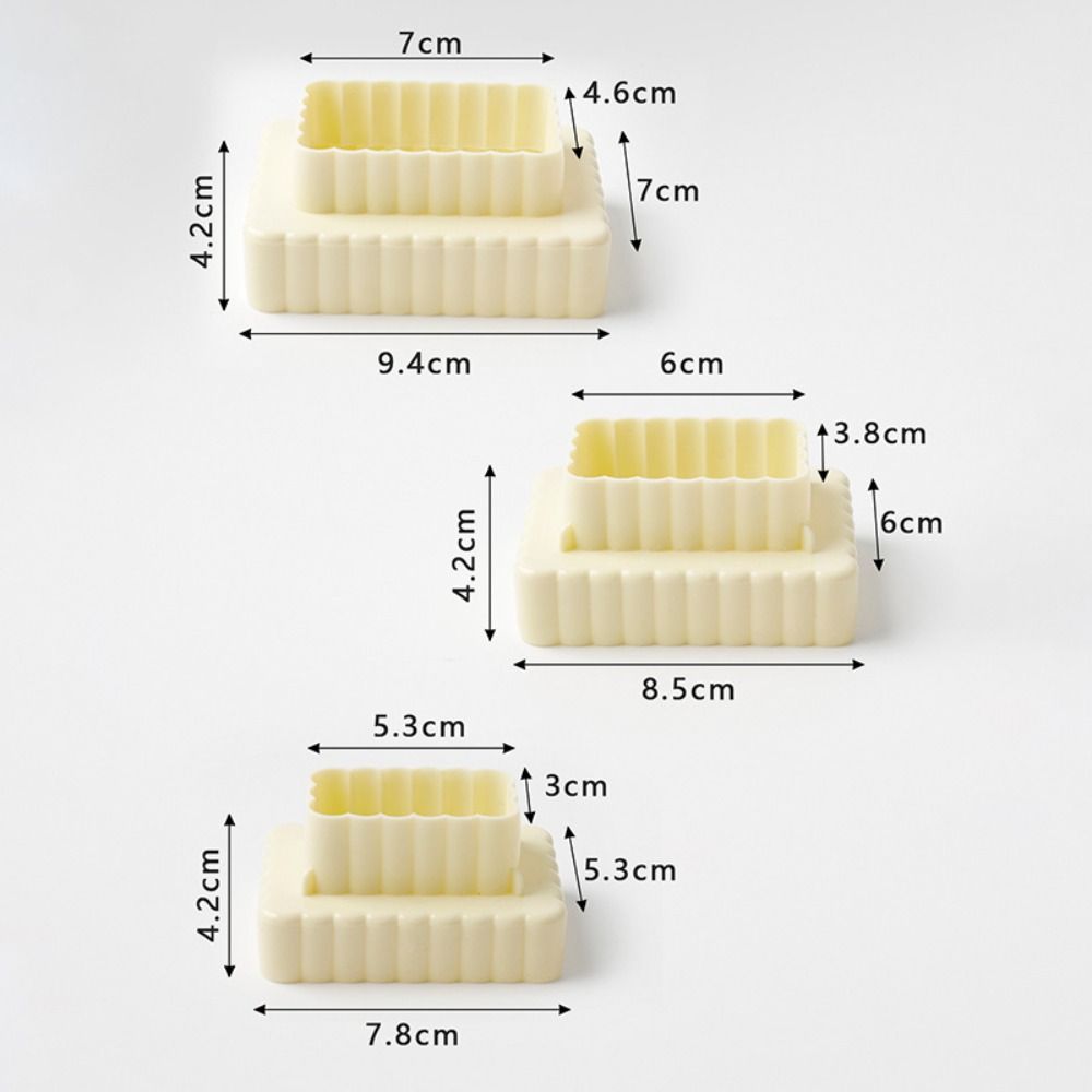 

3 шт./набір Форми для печива з харчового матеріалу Прямокутні Круглі Інструменти для стилізації випічки Нові форми для випічки Rectangle