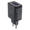 35W GaN PD Wall Charger with 3 Ports 2x USB-A + USB-C Black