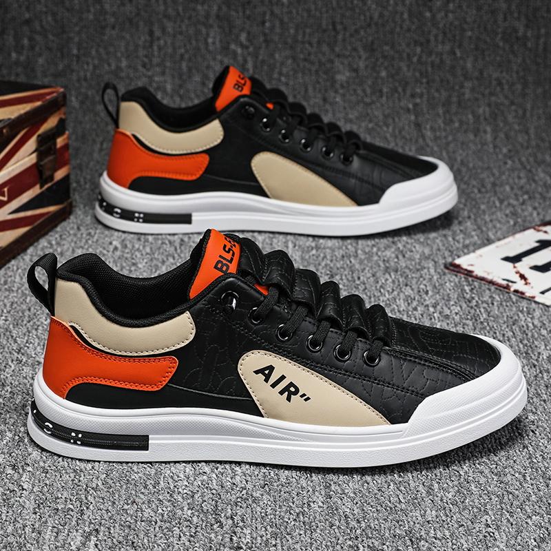 

Мужские повседневные кроссовки на толстой подошве, дышащая обувь, новая осенняя мужская обувь без шнуровки на противоскользящей прогулочной обуви на плоской подошве, модная вулканизированная обувь 39 оранжевый