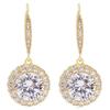 New Fashion Sparkling Zircon Round Earrings - Women's Elegant High-End Design