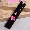 Retro Carving Ebony Bookmark Chinese Style Color Painted Bird Flower Book Clip Pagination Mark Stationery School Office Supplies