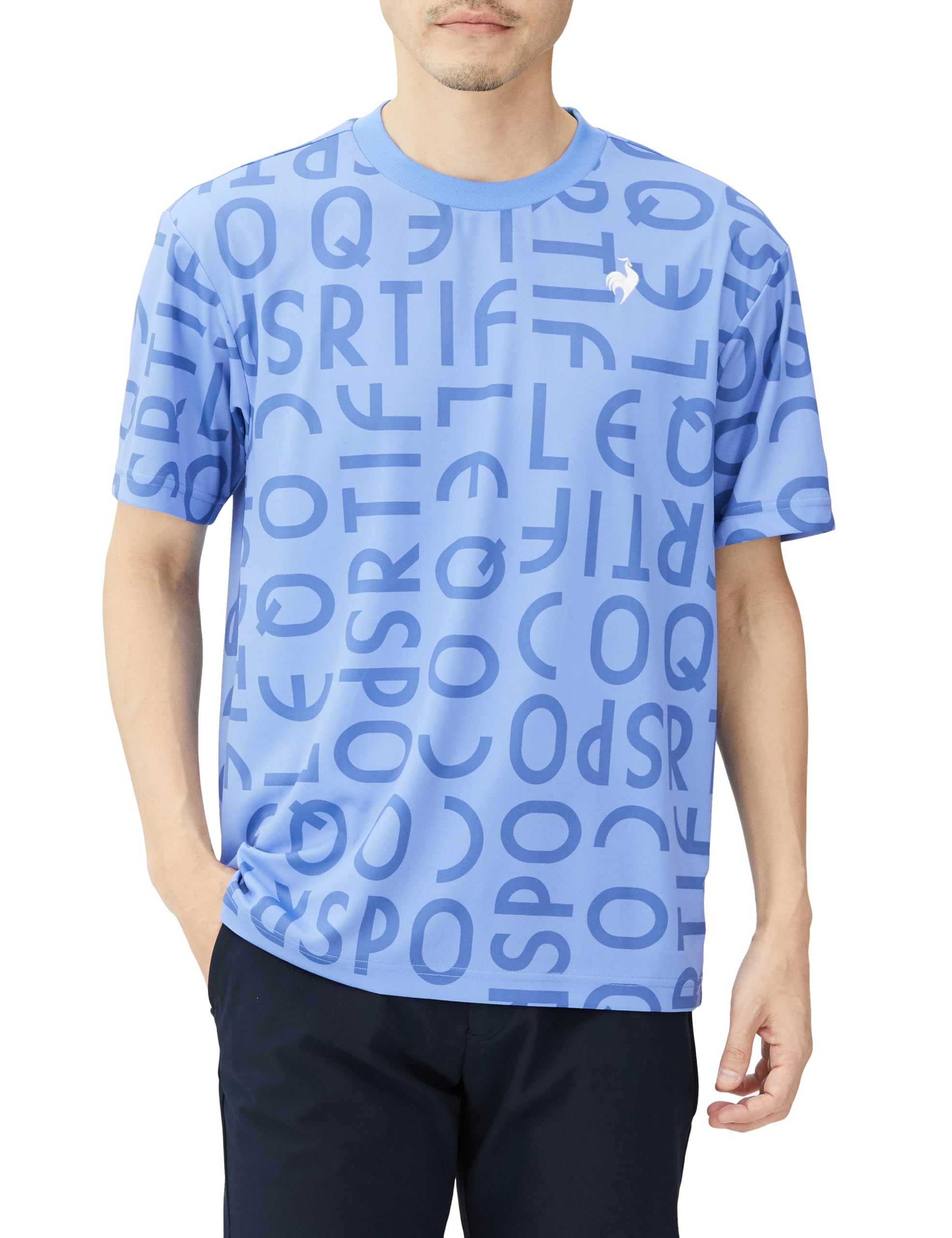 

Графическая футболка Coq с коротким рукавом, защита от УФ-лучей, тепловая, BL [Le Sportif] футболка, рубашка, рукав, принт по всей поверхности, влагоотводящая, быстросохнущая, (UPF50+), солнцезащитный крем, защищающий,