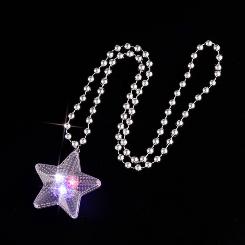 Light up Star Necklace Glowing Star Necklaces LED Flashing Necklace Flashing Party Accessories for Adults Women Gifts