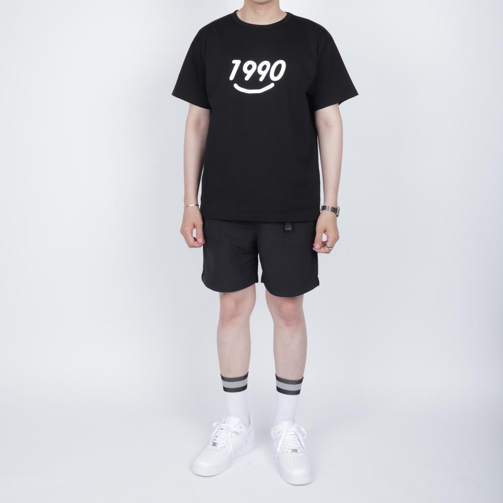 GOOGONGFAST 1990 :) Printed T-Shirt (Black-White)