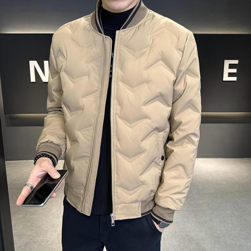 Baseball collar down jacket men's winter thickened warm and cold% white duck down cold jacket men's light cold