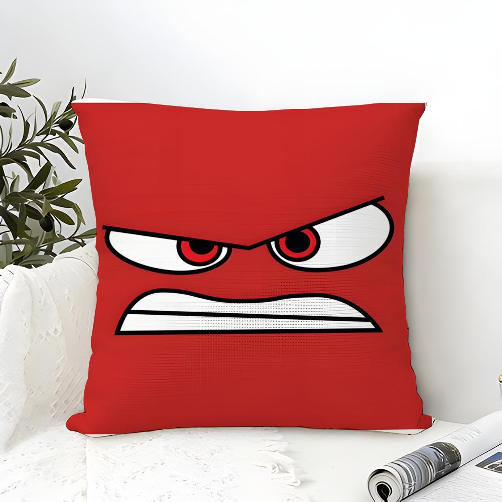 Cartoon Expressions Of Angry Eyes 2 Pillow Case Cotton Linen Fabric Square Zipper Pillowcase Home Decorative Living Room
