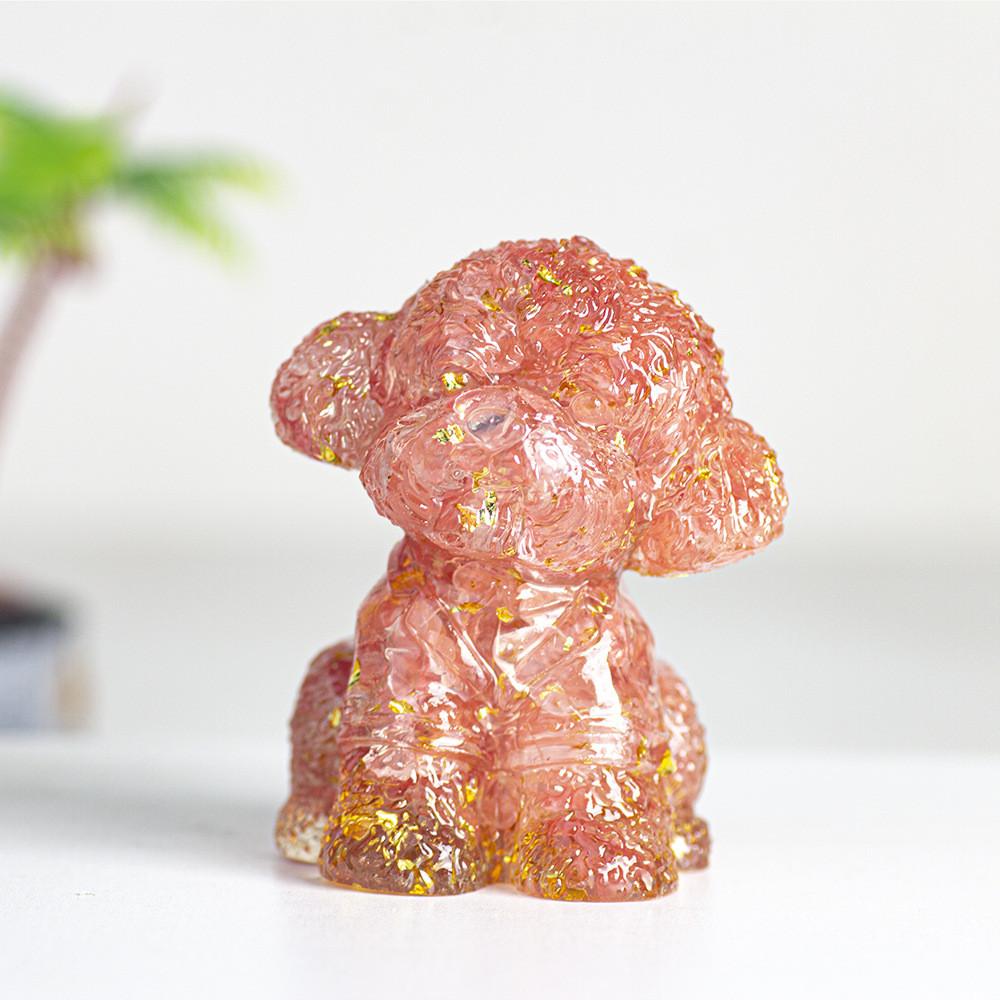 Figurine Chien Teddy Art Résine Décoration Cristal Pour Cadeau Et Décoration Intérieure