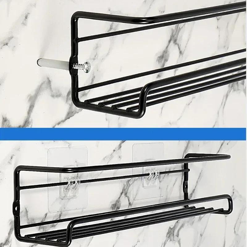 2 buc. Organizator de bucătărie Rafturi metalice agățate pentru restaurant acasă Raft pentru condimente montat pe perete Suport de depozitare pentru borcane de condimente cu un singur strat