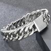 Bracciale Classico da Uomo Larghezza 18MM Opaco Spazzolato Acciaio Inossidabile 316L Catena Maglia Cuban Curb Bracciali Uomo Accessorio Gioiello Maschile