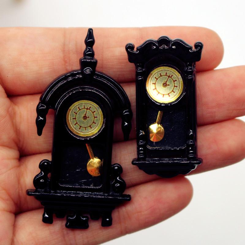 Dollhouse Vintage Wall Clock Dial Pointer Movable Miniatures Model Living Room Accessories Of Doll House Kids Pretend Play Toys