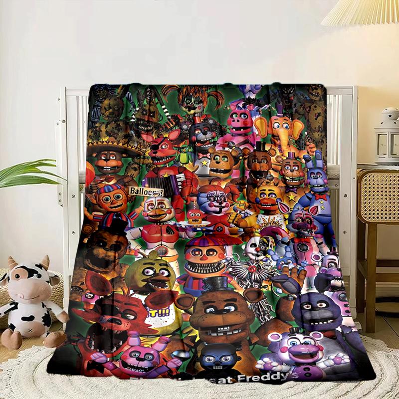 Fnaf Charakter Collage Decke Flanelldecke für Bett, Sofa, Camping, Wandern, Picknick Zubehör, Geschenk für Familie Fan Geschenke