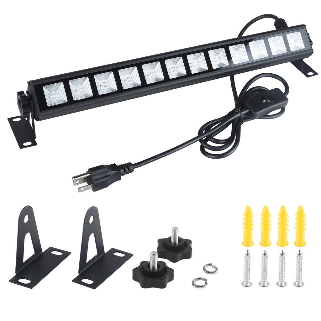 36W 12LEDs UV LED Black Light Wall Washer UV Light Bar Wash Light Stage Lights for Wedding Birthday Party Stage Lighting