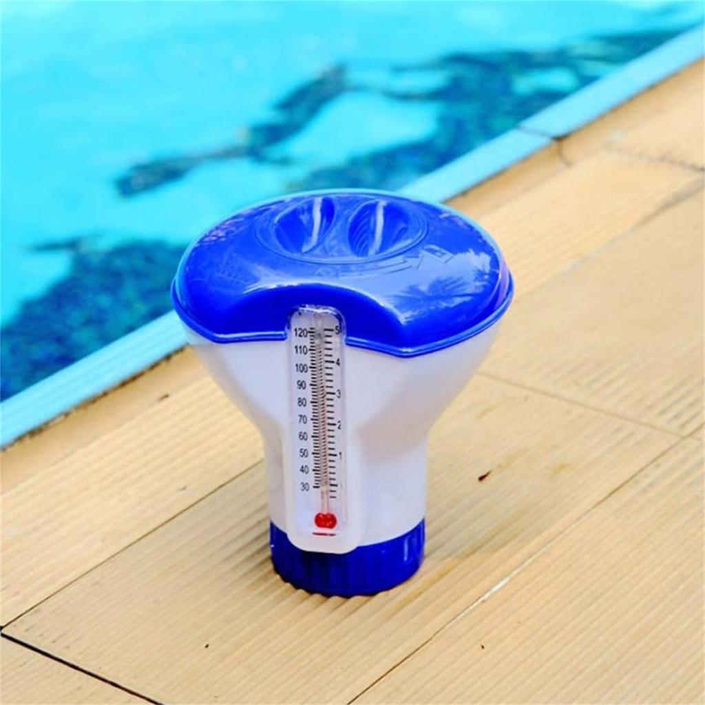 Pool Cleaner Dispenser 5 Inch With Thermometer Durable Corrosion Resistant For Home Hotel Use