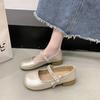 Fairy Wind Mary Jane Single Shoes Female Autumn New Round Head with Skirt Light Mouth Bow Low Heel Small Leather Shoes