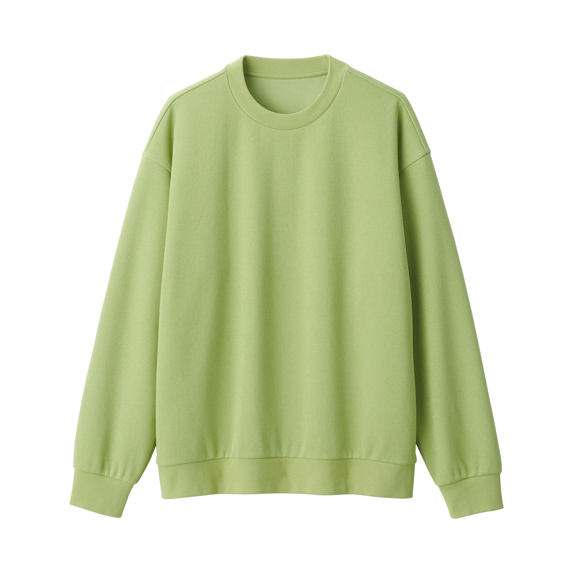 

MUJI Double Knit Crew Neck Light Size AB1LYA4S Men s Pullover, Green, S,