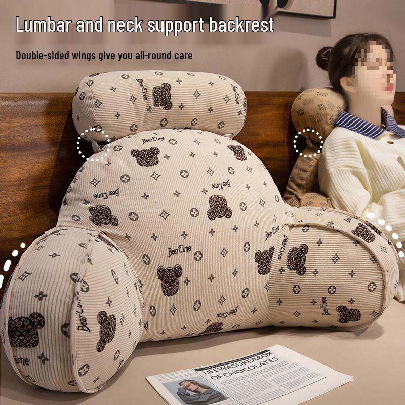 Soft Large Backrest Pillow: Washable Lumbar Support for Bed, Sofa, Dorm, and Pregnant Women