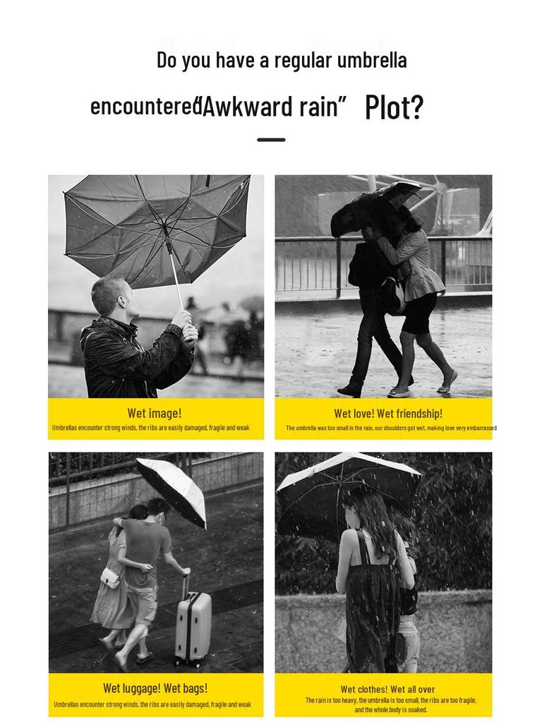 Baodini Windproof Extra Large Reverse Umbrella with Reflective Trim for Three People
