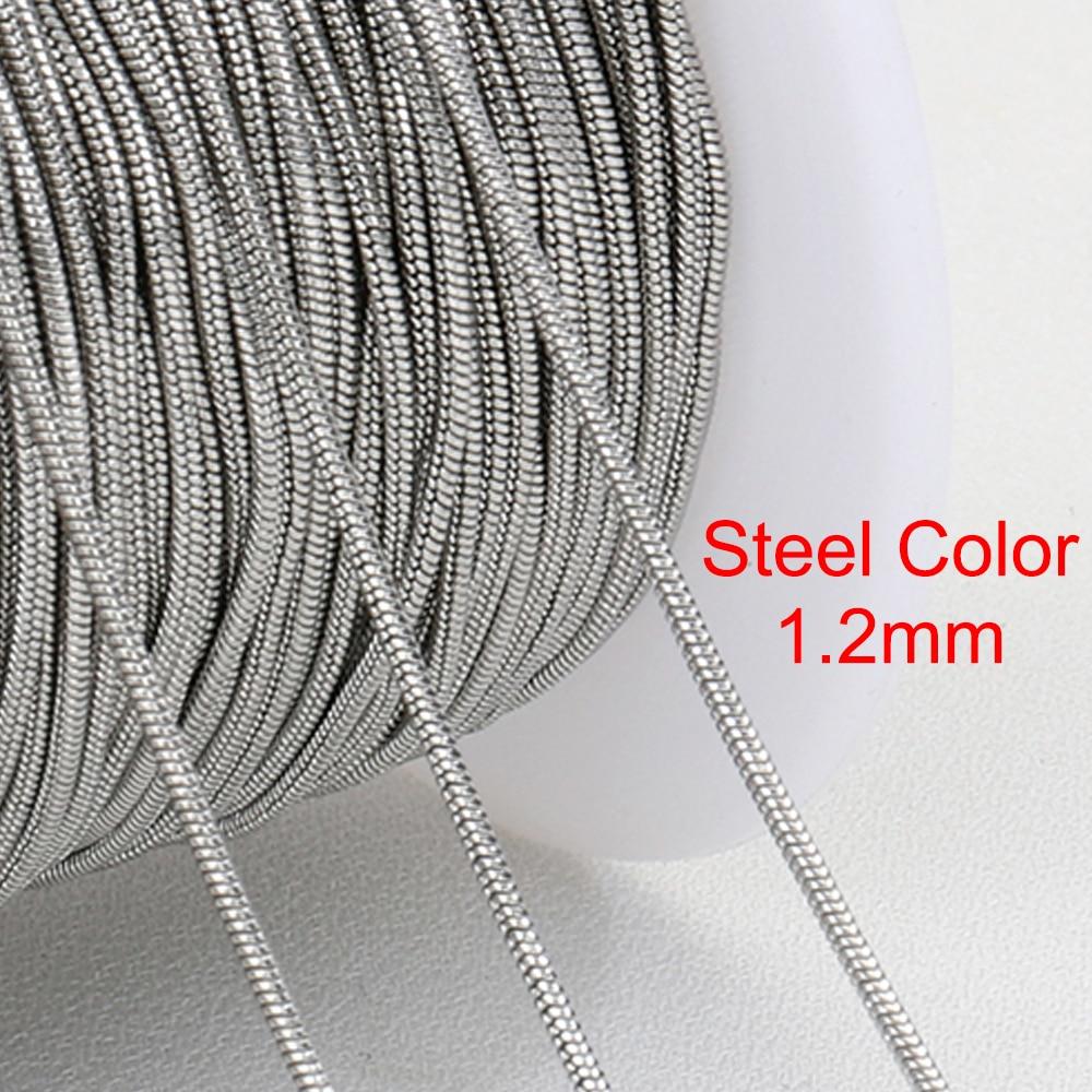 Catene Snake in Acciaio Inossidabile da 2 metri e 2 mm per Collane Braccialetti Creazione Gioielli Componenti DIY All'ingrosso