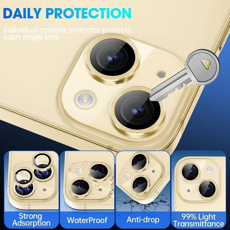 Gadgetbite Orbix Camera Lens Protector For Iphone 15 & Iphone 15 Plus, Tempered Glass Lens Ring Cover (Yellow) 0 жёлтый