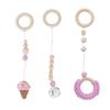 3Pcs Baby Play Gym Toy Set Cute Appearance Colorful Smoother Surfaces Wooden Baby Gym Pendant for Gifts Home Decor