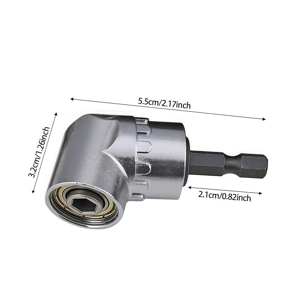 Heavy-Duty Right-Angle Drill Bit Accessories, 105° Screwdriver Adapter, Ideal for Impact Drills