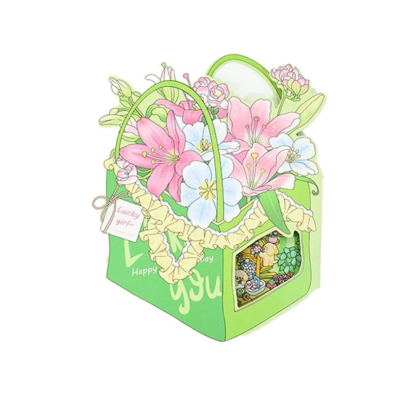 

7.0 Складные поздравительные открытки Миниатюрная сцена Сценография Наклейки Распакованные Ручная работа 2.5D Сценография Наклейки для DIY