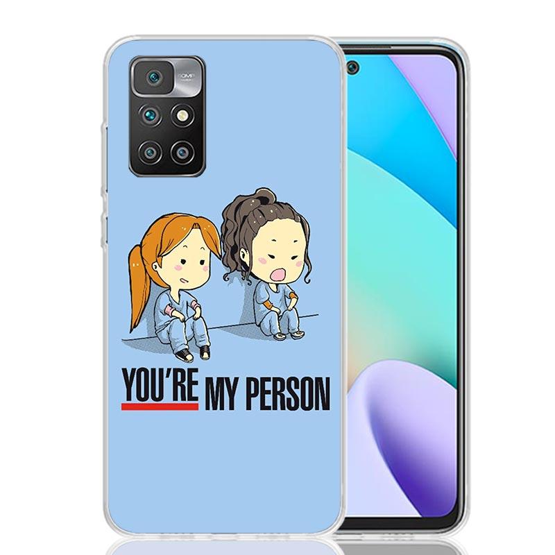 Greys Anatomy Person Case Phone Cover for Xiaomi Redmi 13 13C 14C 12 12C 10 10C 10A 9 9C 9A 9T 8 8A 7 7A 6 Pro 6A K70 K60 K40 K2