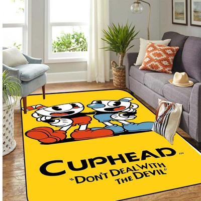 Cuphead Carpet Bathroom Entrance Doormat Bath Indoor Floor Rugs Absorbent Mat Anti-slip Kitchen Rug for Home Decorative