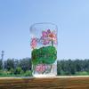 Gletscherstruktur Handbemalte Glas Tasse Blumen Design Bier Tasse Mode Saft Tasse Tee Zeit