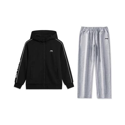 Mode-Kapuzen-Strickjacke-Sweatshirt mit Buchstabendruck, leicht, bequem, vielseitig, Freizeit-Sportanzug YWDU475-1+AKLU881-2