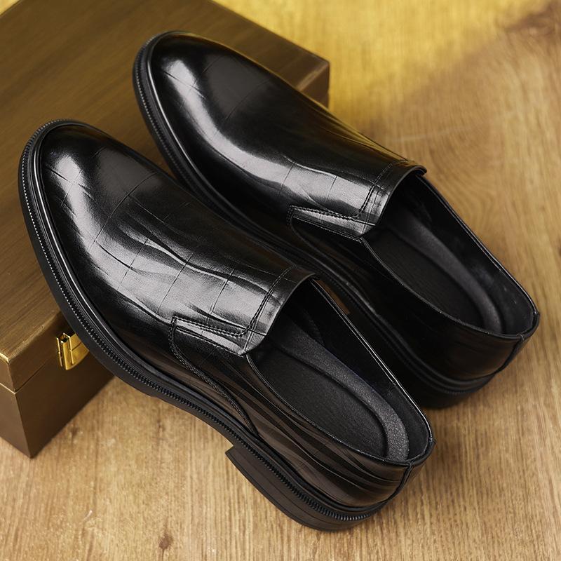Autumn New Designer Dress Shoes for Men Fashion Casual Work Wedding Shoes Male Solid Color British Style Cow Leather Shoe Man