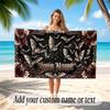 Skull Gothic Theme Beach Towel Personalized Custom Name & Text Soft Quick Dry Beach Towel for Swimming Travel