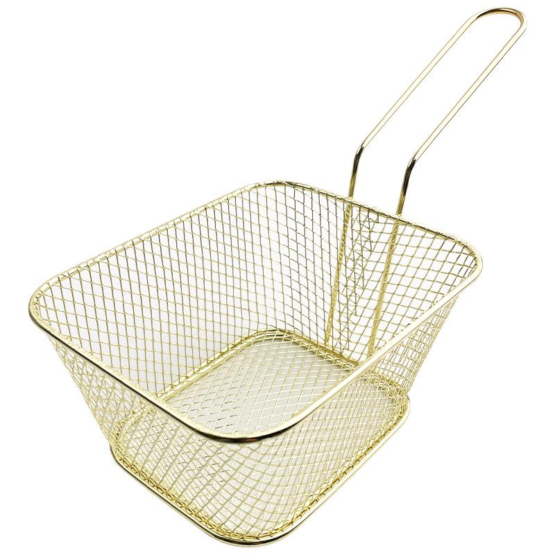 Square Mesh Deep Frying Basket and Filter Screen for French Fries and Chicken Wings