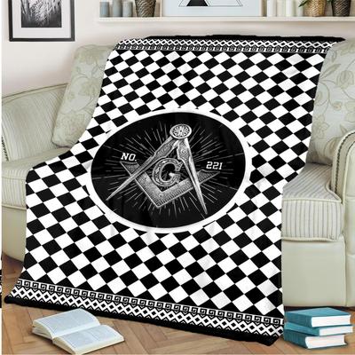 1PC Masonic Symbol Throw Blanket Soft Comfortable All Seasons Suitable Sofa Office Travel Home Decorative Gift