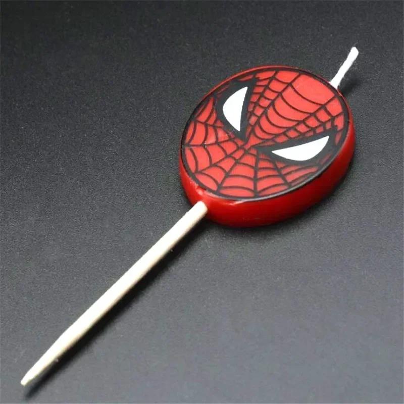 5Pcs/set Spiderman Candles Anime Figures Boys Birthday Party Decor Candles Hulk Themed Bougies for Kids Boy Shower Gift