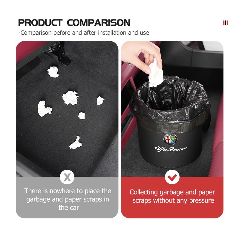 Pro Alfa Romeo Pro Alfa Romeo Kožený Autokoš Přenosný Odpadkový Koš Box na Odpadky Organizér Příslušenství 159 Giulietta 156 147 G