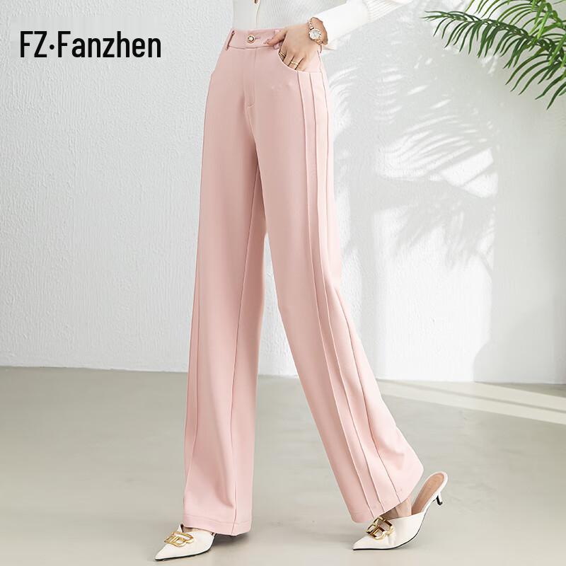 

Fanzhen Women s High-Waist Wide-Leg Draped Trousers 28