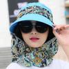 1Pc Summer Anti-UV Sun Hat Women Wide Brim Floral Print Caps Foldable Portable Sun Visor Hat Outdoor Riding Sunscreen Beach Cap