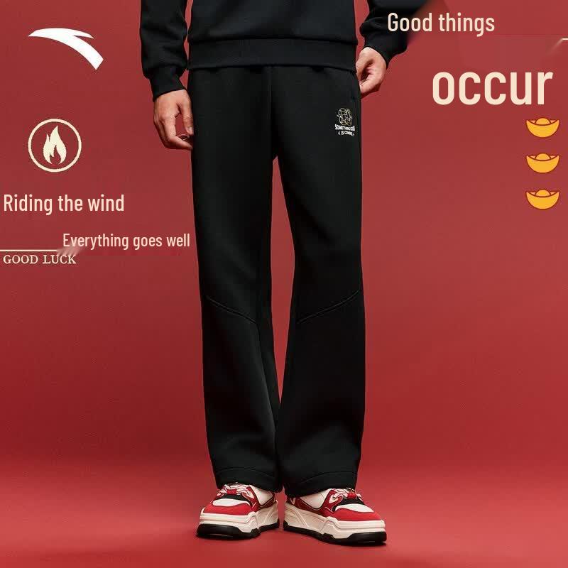 

Anta Men s Fleece Lined Embroidered Sweatpants M