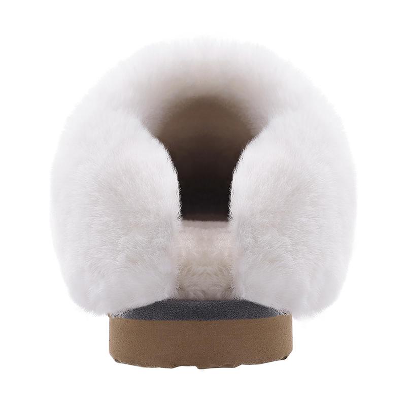 Fashion Kidmi Woman Slippers Indoor Outdoor Fuzzy House Slippers for Women Fluffy Memory Foam Suede Slippers Faux Fur Collar Woman Shoes