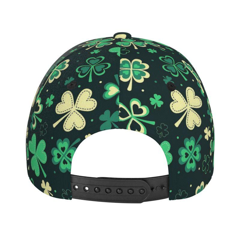 St Patrick's Day Irish Leaf Clovers Print Baseball Cap Unisex Adjustable Baseball Cap Outdoor Sun Visor Caps for Men Women