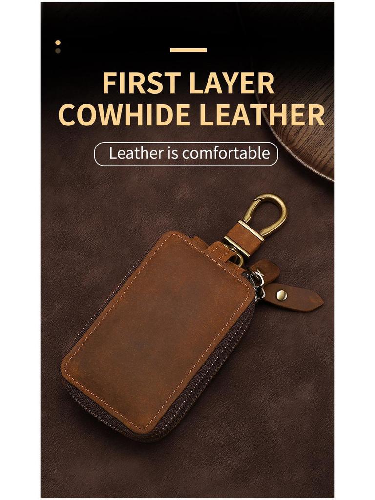 General Motors Multifunctional Leather Car Key Case with Dual Zippers