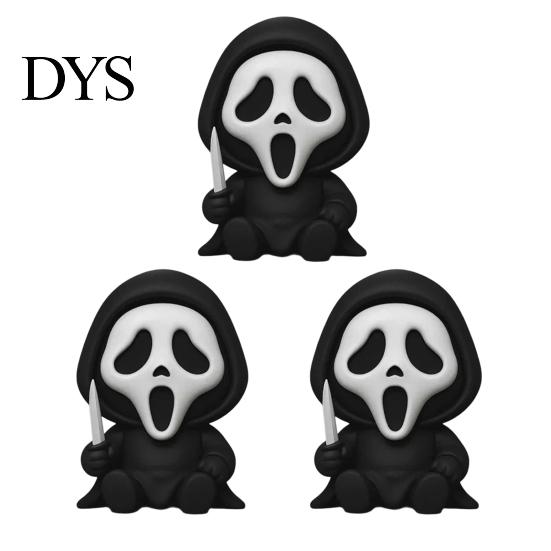 Compact Desktop Sculpture Mini Screaming Skeleton Figurine, 3D Printed Collectible Black And White Spooky Gift Ornament, Creepy Statue for Shelf Decor
