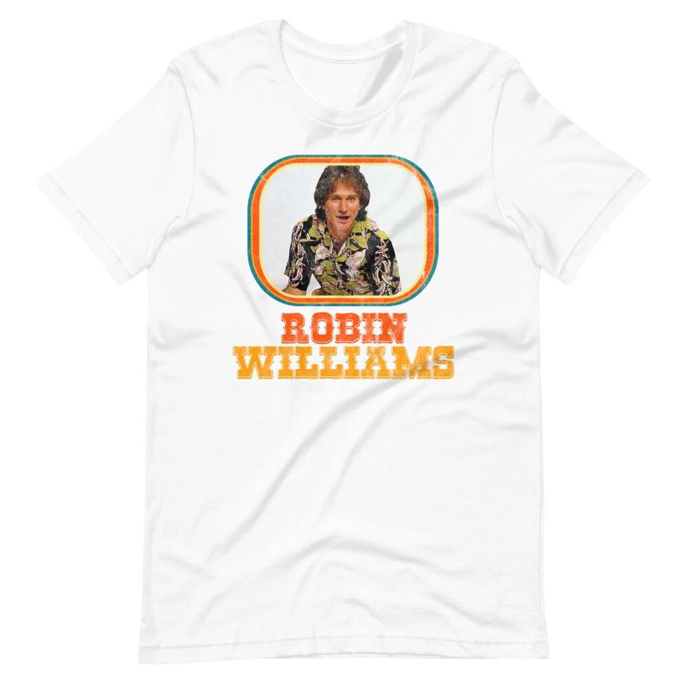 ROBIN WILLIAMS 70s Style Portrait Tee Shirt Short-Sleeve Unisex 100% Cotton T-shirt Mens Tees Top M