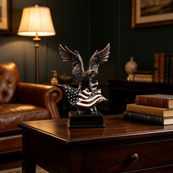 Strength Symbol for Reception Desk 250th Anniversary USA Eagle Statue, Patriotic Resin Bald Figurine, Unique Commemorative Gift 1776 2026 250 Years