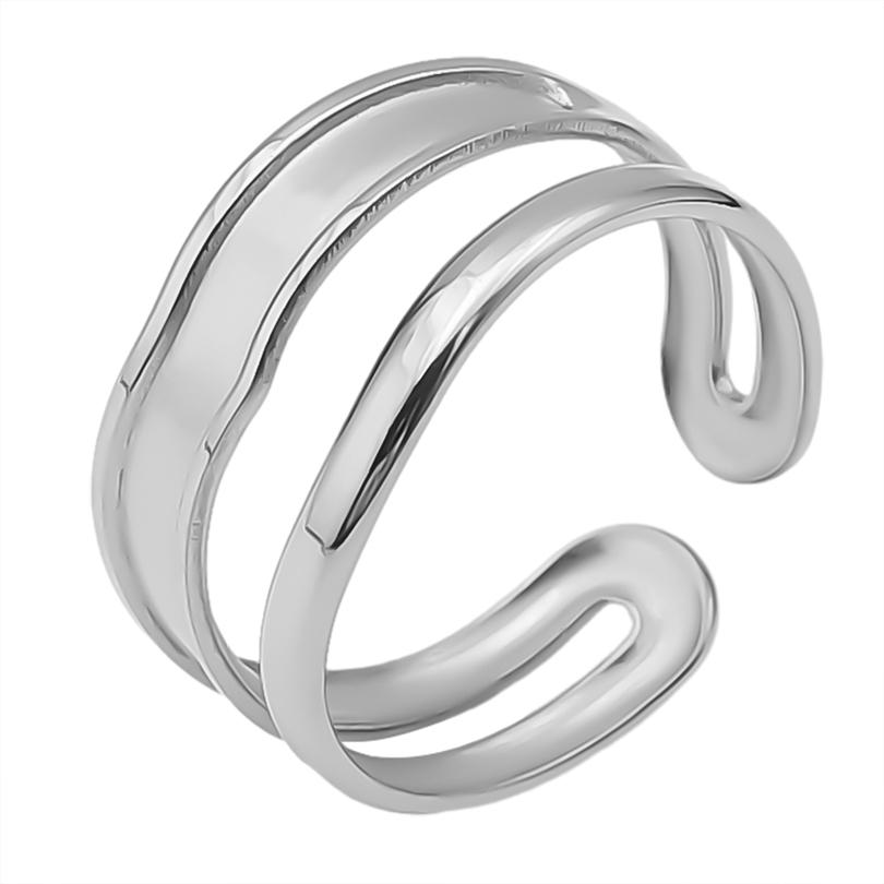 Geometria Semplice Moda Acciaio Inossidabile Anelli Aperti Per Donne Uomini Accessori Colore Argento Cuore Sole Rotondo Base Vuota Fai da Te Anillos